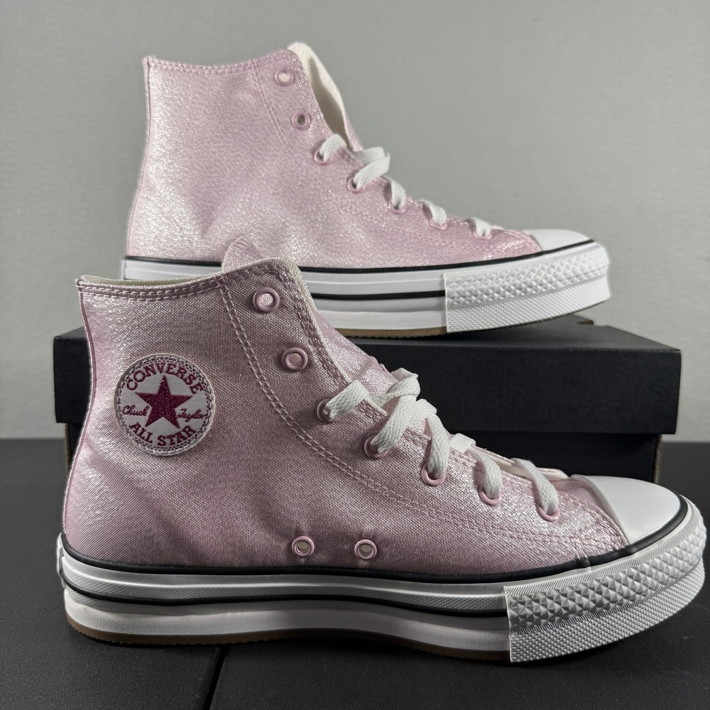 Converse Chuck Taylor All Star EVA Lift Hi Pink Glitter Platform A17127F Kids 7